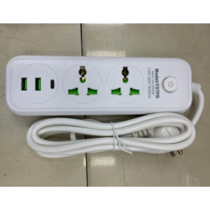 Мережевий фільтр живлення подовжувач 2 розетки +2USB +Type-C Port 2 м WL-4